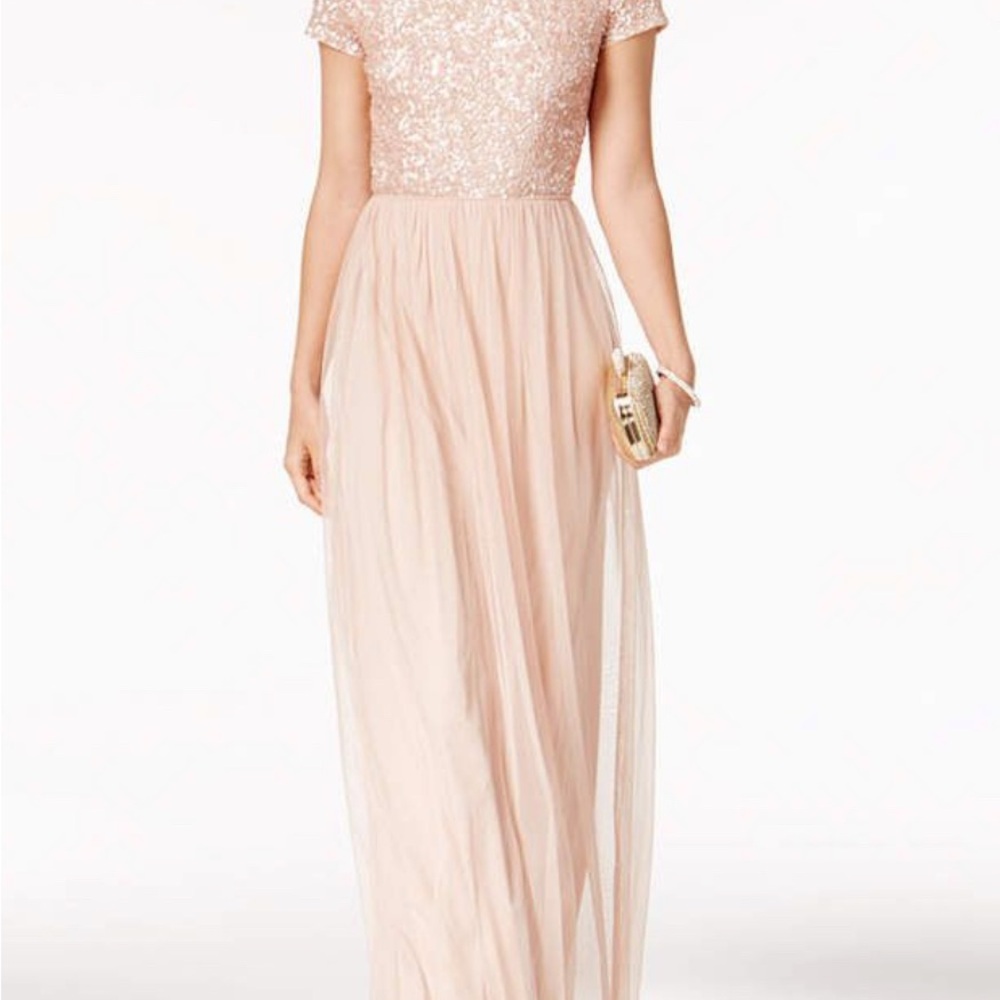 Adrianna Papell Elegant Pink Evening Gown